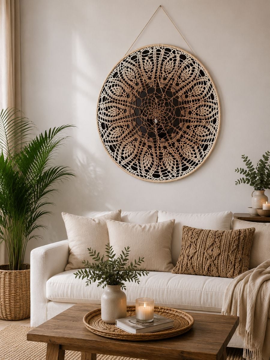 SZYDEŁKOWA MANDALA W STYLU BOHO